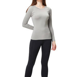 T-shirt de sport sans couture à manches longues pour femme, coupe ajustée, avec trou pour le pouce, idéal pour le yoga et le fitness - Product Image 6
