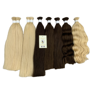 Nouvel arrivage de cheveux humains en vrac à cuticule alignée naturelle droite blonde ondulée à double tirage - Product Image 1