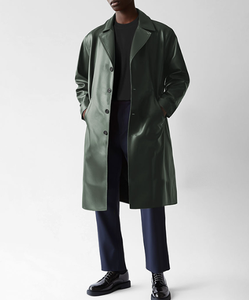 Leather Jacket <b>Long</b> <b>Coat</b> for <b>Men</b> Adults leather <b>Coat</b> on Cheap Price With Customization OEM Service - Product Image 6
