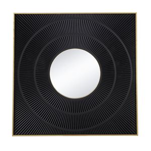 40 \ "X 40 \" colore neutro specchio quadrato intagliato Design plissettato oro cornice in ferro decorazione della parete per soggiorno ingresso bagno - Product Image 2