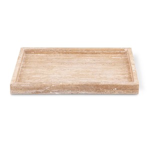 Plateau décoratif rectangulaire en marbre, design minimaliste, finition vieillie, emballage individuel - Product Image 3
