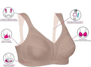 Sujetador deportivo sin aros para mujer, copa completa, talla grande, con tirantes ajustables de punto, sin costuras, espalda en U, transpirable para todas las estaciones - Product Image 5