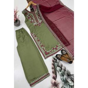 Ensemble de costumes de soirée pour femmes avec haut et bas et dupatta - Product Image 3