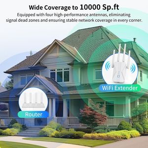 Ripetitore WiFi Dual Band AC1200Mbps (5.8GHz/2.4GHz) con Porta Ethernet, Prodotto Smart Home per Uso Domestico - Product Image 3