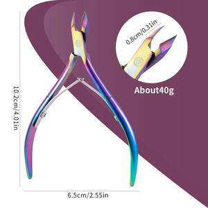 Lot de 5 pièces pour le soin des ongles : Coupe-cuticules magnétiques, Coupe-ongles droit, Repousse-cuticules métalliques aiguisés, Dissolvant de gel pour peaux mortes, pour les ongles des pieds et des doigts - Product Image 2