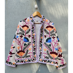 Chaqueta corta de algodón TNT Suzani para mujer, ropa exterior étnica bordada, regalo para ella, chaqueta de algodón TNT Suzani para mujer, regalo. - Product Image 1