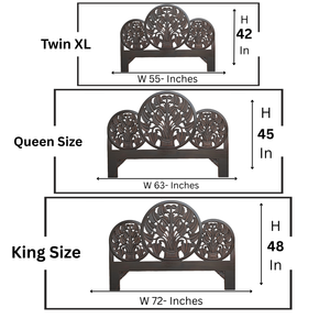 หัวเตียงไม้แกะสลักลายศิลป์อัจฉริยะ ขนาดคิงไซส์ ทำด้วยมือ ตกแต่งผนัง งานไม้ประกอบสำเร็จ สีดำ ดีไซน์วินเทจ - Product Image 6