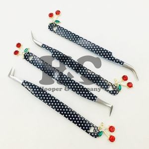 Pinzas Profesionales para Pestañas, Diseño Personalizado, Acero Inoxidable, Logotipo Personalizado, Pinzas Duraderas de Alta Calidad, Cherry Charm - Product Image 5