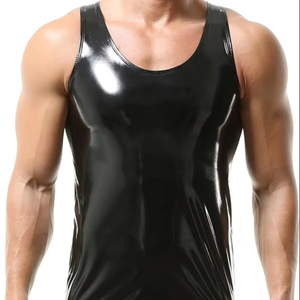 Camiseta sin Mangas de Cuero Sintético para Hombre, Informal, para el Verano, para el Gimnasio, con Función de Secado Rápido - Product Image 1