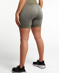 Shorts de Yoga Ligeros para Mujer, Cintura Alta, Tejidos, Color Sólido, Transpirables, Corte Holgado, Cintura Elástica, Spandex, Poliéster, Bordados - Product Image 3