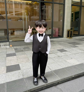 Conjuntos formales de alta calidad para niños, estilo Caballero, conjunto de ropa de bebé de 5 piezas para niños, cumpleaños, fiesta de boda, actuación - Product Image 6