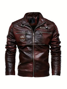 High Quality Customized Logo Leather <b>Jacket</b> Fashion Whole Selling Price Clothing Windproof Heavy Duty Leather <b>Jacket</b> for Men - Product Image 6