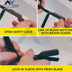 Navaja de Barbero de Acero Inoxidable 100% con Filo Recto, Herramienta de Afeitado Profesional de Precisión para Salones de Belleza y Barberías, OEM, Marca Privada y Venta al por Mayor - Product Image 3