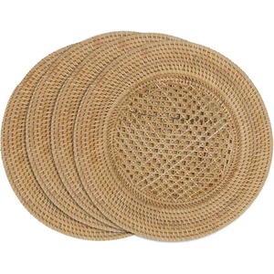 Assiette de présentation haut de gamme en rotin style bohème, écologique, ronde, pour des tables élégantes - Product Image 2
