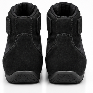 Bottes de course sportives en cuir véritable noir, à fermeture auto-agrippante, respirantes, légères, avec semelle en caoutchouc résistante à l'abrasion - Product Image 1