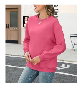 Nouveau design, sweat-shirt en coton pour femme, col rond, manches longues, épaules tombantes, uni, confortable, décontracté, fabriqué au Bangladesh - Product Image 3