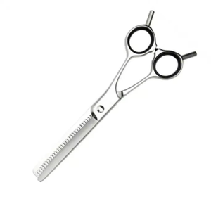 Ciseaux de coiffure professionnels avec double repose-doigts, lame droite en acier inoxydable, super coupe, outils de beauté pour barbier - Product Image 1