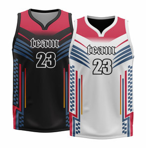 Team 23 Sublimated Basketball Jersey Set V-Neck Sleeveless Moisture Wicking Polyester Uniform All Seasons Adult Unisex - Product Image 2