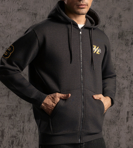 Sweat-shirt à capuche zippé personnalisé pour homme, en mélange de coton et polaire, avec poche kangourou, style streetwear, qualité OEM supérieure - Product Image 5