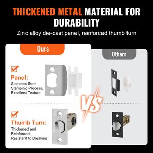 Adjustable Hole Space Reversible Entry Handle <b>Set</b> <b>Square</b> Front Door Handle with Single Cylinder Deadbolt Brass & Zinc Material - Product Image 3