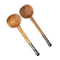 Cuillère à salade tendance en bois et résine spirale, design moderne, écologique, accessoires de cuisine, vente chaude