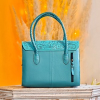 Sac à main en cuir véritable pour femme avec deux poignées et fermeture à bouton
