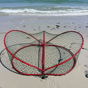 SOTAVILLE Cage de pêche pliable en acier galvanisé haute résistance avec monofilament PE, double nœud, résistante à l'abrasion, pour homard, crabe et poisson - Product Image 1