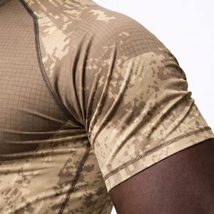 ชุดแรชการ์ด BJJ No Gi MMA สำหรับผู้ชาย เสื้อฝึกซ้อมแบบรัดรูป กางเกงขาสั้นยืดหยุ่นสำหรับต่อสู้ แห้งเร็ว ระบายอากาศได้ดี ชุดกีฬาแบบสั่งทำพิเศษ - Product Image 4