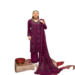 3 pezzi salwar kameez donna indiana pakistana etnica ladies party Punjabi cuciture disponibili all'ingrosso abiti Karandi di Ramsha