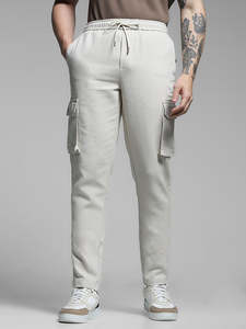 Pantalon de survêtement unisexe en polaire, taille élastique, poches cargo, couleur unie, coupe classique, pour toutes les saisons, vêtements d'extérieur - Product Image 2