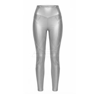 Leggings en cuir taille haute pour femmes, coupe slim, extensibles, pour un style décontracté, streetwear, clubbing et quotidien - Product Image 1