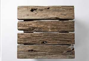 Taburete Otomano Rústico Hecho a Mano de Madera Antigua, Banco Marrón, Muebles Personalizados para Sala de Estar, Dormitorio, Hotel, Villa - Product Image 5