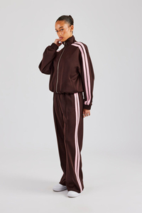 Prix d'usine – Ensemble de survêtement deux pièces rose avec fermeture éclair, motif chocolat, pour femme (hoodie et pantalon de jogging) – Idéal pour l'entraînement sportif - Product Image 4