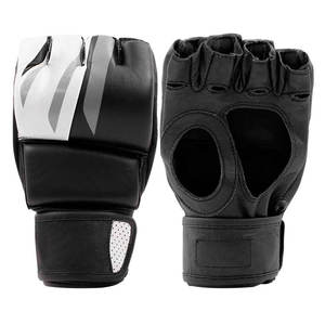 Gants de MMA à demi-doigts personnalisés les plus vendus, en cuir véritable, pour entraînement professionnel et combats, fermeture auto-agrippante, unisexe - Product Image 5