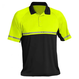 Camiseta Polo de Seguridad Reflectante de Alta Visibilidad al por Mayor de Fábrica, Camiseta de Trabajo de Manga Corta con Patrón Sólido Formal - Product Image 4