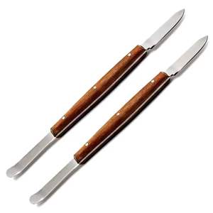 Instrumentos de Laboratorio Dental, Cuchillas Quirúrgicas Derechas de Acero Inoxidable de Alta Calidad, Aptas para Autoclave, con Empuñadura Ergonómica de Madera - Product Image 2