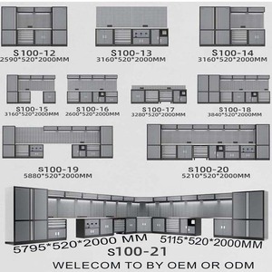 Conjunto de Gabinetes Modulares de Hierro para Herramientas con Panel Perforado y Cerradura con Llave - Muebles de Almacenamiento Industriales Modernos para Garaje Comercial OEM/ODM S100-7824 - Product Image 4