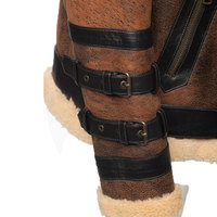 Blouson aviateur en cuir de mouton véritable pour homme, design durable et de haute qualité, nouveau style, col en fourrure avec rembourrage chaud.