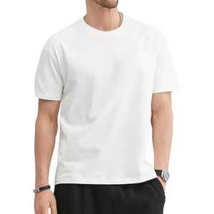 Camiseta de Jersey 100% Algodón Grueso con Logotipo Personalizado OEM, Transpirable, Informal, con Patrón Sólido, Tejida, Transpirable, Talla Grande para Hombre - Product Image 1
