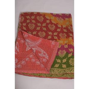 Colcha Kantha Hecha a Mano, Ecológica, con Diseño Floral Vintage, Manta de Algodón Estilo Boho Indio, Reversible, Lavable, Decoración para el Hogar, Regalo - Product Image 5