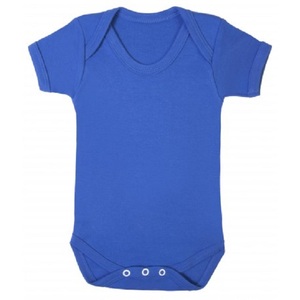 Barboteuses d'été bleu 100% coton de haute qualité pour nourrissons meilleur bébé à manches courtes nouveau-nés ODM fournir des tissus en bambou en gros - Product Image 2
