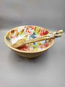 Juego de cubiertos desechables de madera con diseño floral, 160 mm, cuchara, tenedor y cuchillo de madera de abedul, biodegradables y compostables, para catering. - Product Image 2