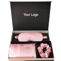 Coffret Cadeau Écologique 16/19/22mm 6A 100% Soie de Mûrier Pure : Taie d'oreiller, Chouchous et Masque de Sommeil, Emballé en Boîte, Fête des Mères, Nouvel An Chinois