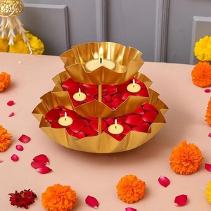 Premium Quality Metal Urli Bowl Antique Finish Floating Flower Diya Bowl for <b>Home</b> <b>Temple</b> Decor - Product Image 2