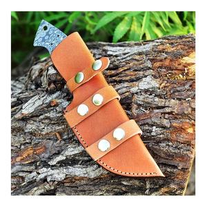 Couteau à pain de cuisine en acier Damas fait main, lame brute de 7 pouces, écologique avec garde en laiton, étui en cuir fin, cadeau pour elle - Product Image 5