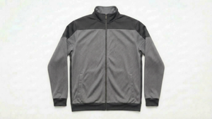 Veste zippée à manches longues pour homme, couleur rouge contrastée, col montant, respirante, en polyester, coupe classique, toutes saisons - Product Image 5