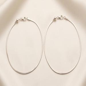 DIVYORO PREMIUM FLAT HERRINGBONE SILVER ANKLET - Product Image 2