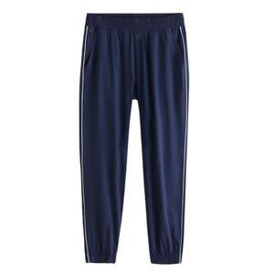 Custom <b>Men's</b> <b>Navy</b> Blue Elastic Waist Sweatpants With Side Stripe Casual <b>Jogger</b> Pants Breathable Knitted Fabric Autumn Wear - Product Image 1