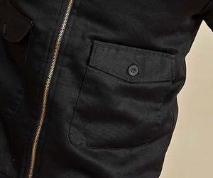 OEM New Arrival Men's Bomber <b>Jackets</b> Lightweight Polyester Fabric Durable Solid Black Color Rib Neck Street Style Bomber <b>Jackets</b> - Product Image 5