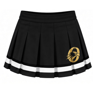 Ensemble uniforme de cheerleading noir et or, haut à manches courtes, jupe plissée, tenue d'équipe athlétique, vêtements de sport pour la performance, la pratique et la compétition - Product Image 4